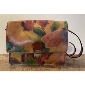 Patricia Nash Laurentina Watercolor Butterfly Leather Cross Body Shoulder Clutch